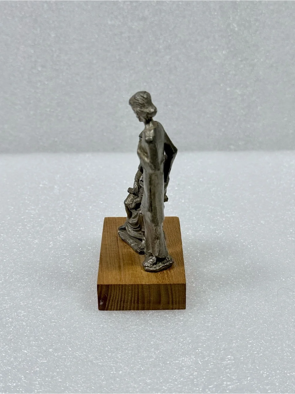 Vintage Holly Family Peltro Hand Chiseled Italian Pewter Signed
